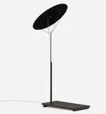 Studio Wieki Somers, Chuugi floor lamp, 2013, flocked carbon fiber, blackened steel, anodized aluminum, lacquered wood