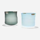 Jeremy Wintrebert, Harvest vases, set of two, 2014, hand-blown glass, hemp rope