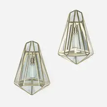 Matali Crasset, Diamonds are a Girl's Best Friend sconces, pair, c. 2009, paktong, hand-blown flat glass, mirrored glass, and frosted glass
