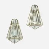 Matali Crasset, Diamonds are a Girl's Best Friend sconces, pair, c. 2009, paktong, hand-blown flat glass, mirrored glass, and frosted glass