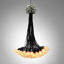 Rody Graumans, 85 Lamps chandelier, 1993, plastic-coated wire, glass light bulbs