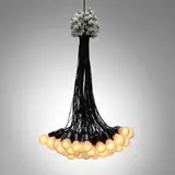 Rody Graumans, 85 Lamps chandelier, 1993, plastic-coated wire, glass light bulbs