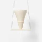 Elsa Rady, Cycladic Swing No. 7, 2005, porcelain, Corian, titanium-plated brass, stainless steel wire, plumb bob