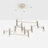 Bec Brittain and John Hogan, BB x JH Gaze chandelier, 2018, nickel-plated aluminum, borosilicate glass
