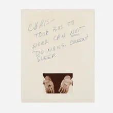 Chris Burden, Untitled, 1974, lithograph in colors with hand-coloring on Copperplate