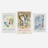 Marc Chagall, The Circus with the Yellow Clown; The Magician of Paris; Bay of Nice (three posters), offset lithograph in colors