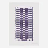 Apartment 11 by Julian Opie, 2021, woodcut on Somerset Velvet, sold May 2024