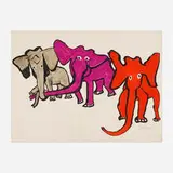 Alexander Calder, Elephants (from the Our Unfinished Revolution portfolio), 1976, lithograph in colors on Arches