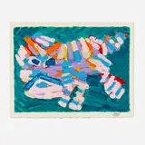 Karel Appel, Stalking Cat (from the Cats portfolio), 1978, screenprint in colors