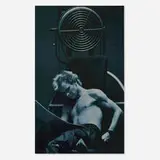 Peter Sorel, Sting, blue-toned gelatin silver print on polyethylene base on silver Mylar