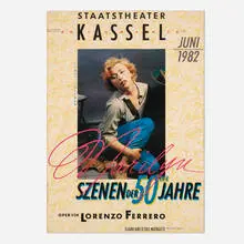 Cindy Sherman, Straatstheater Kassel exhibtion poster, 1982, offset lithograph in colors