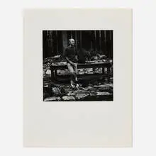 Imogen Cunningham, Edward Weston with Cats, gelatin silver print