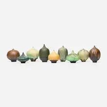 Collection of nine Feelies by Rose and Erni Cabat, 1970-90, glazed porcelain, sold Jun 2025