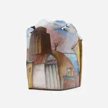 Lidya Buzio, Cityscape I, 2006, earthenware painted with color oxide slips, burnished, fired, and waxed