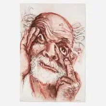 Robert Carston Arneson, Lowering the Eye, 1988, charcoal and pastel on paper
