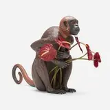 Lizbeth Stewart, Monkey with Flowers, 1989-90, earthenware, underglaze, china paint, paint
