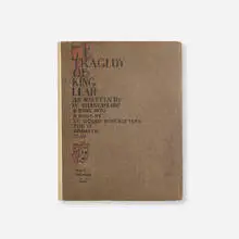 William Shakespeare, Ye Tragedy of King Lear, 1904, paper and cloth-bound book, Kraft paper