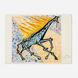 Salvador Dalí, Girafe en feu (from La jungle humaine suite), 1976, lithograph in colors on Arches