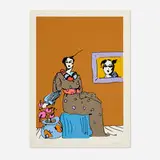 Peter Max, Lady with a Portrait