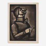 Georges Rouault, Plus le coeur est noble, moins le col est roide (from the Miserere portfolio), etching, aquatint and heliogravure on Arches