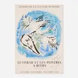 Marc Chagall, L'ange sur fond bleu, 1969, lithograph in colors on Arches