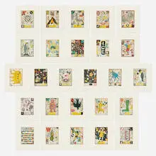 Tony Fitzpatrick, Max and Gaby's Alphabet, 1999-2000, etching and aquatint in colors on Hahnemühle German Etching