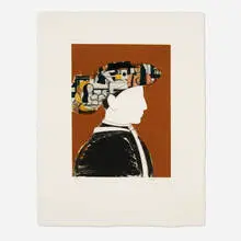 Manolo Valdés, Paolo I, 2007, etching and aquatint in colors with unique collage