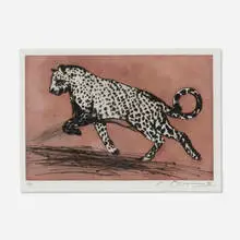 Nathan Oliveira, Little Leopard, 1998, drypoint in colors with spit bite aquatint on Somerset