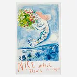 Marc Chagall, Nice, soleil, fleurs, 1962, lithograph in colors
