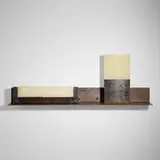 Osami Tanaka, Untitled, 1993, Paraffin wax, metal, and wood on metal shelf