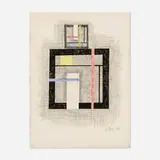 Burgoyne Diller, Untitled, 1948, colored pencil and marker on paper