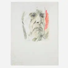 James Franco, Old Man's Face, 2021, oil and mixed media collage on canvas