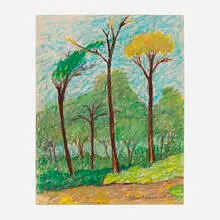 Gershon Benjamin, Untitled, 1968, ink and pastel on paper