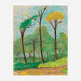 Gershon Benjamin, Untitled, 1968, ink and pastel on paper