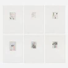Matt Phillips, The Moroccans portfolio, 1983, drypoint with hand-coloring on BFK Rives