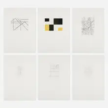 Helmut Federle, 5 + 1 portfolio, 1989, aquatint, soft-ground and line etching on Swiss Zerkall