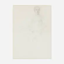 Untitled (Nude) by William H. Bailey, 1972, pencil on paper, sold Oct 2023