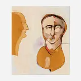 Larry Rivers and John MacWhinnie, Untitled (Double Portrait of Larry Rivers), 1967, oil and collage on board