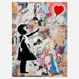 Thierry Guetta, Balloon Girl (unique), 2023, screenprint in colors with hand-painted elements