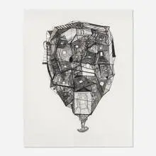 Richard Hull, Punt, 2001, charcoal on paper