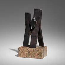 Dimitri Hadzi, Trojan Object, bronze, granite