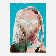Nicola Tyson, Self Portrait (Blue), 2003, acrylic on paper
