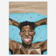 Victor Ubah, Self-portrait at the Beach, 2020-21, acrylic on canvas