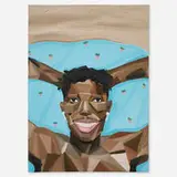 Victor Ubah, Self-portrait at the Beach, 2020-21, acrylic on canvas