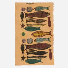 Modern, Tapestry, c. 1965, woven and printed raffia