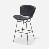 Barstool by Harry Bertoia, enameled steel, vinyl, sold Aug 2023