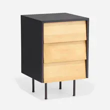 Cabinet, model 137 by Florence Knoll, birch, lacquered birch, enameled steel, sold Aug 2023