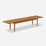 Kipp Stewart, Bench/coffee table, c. 1965, walnut