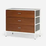 Steelframe cabinet, model 4012 by George Nelson & Associates, walnut, enameled steel, laminate, lacquered wood, chrome-plated aluminum, sold Aug 2023