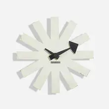 Asterisk wall clock, model 2213 by George Nelson & Associates, c. 1953, enameled steel and aluminum, sold Aug 2023